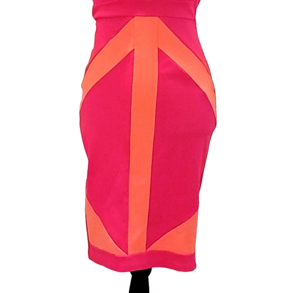 Karlie Kriss Kross Peek A Boo Two-Toned Colorblock Midi Bodycon Dress - Picture 5 of 9